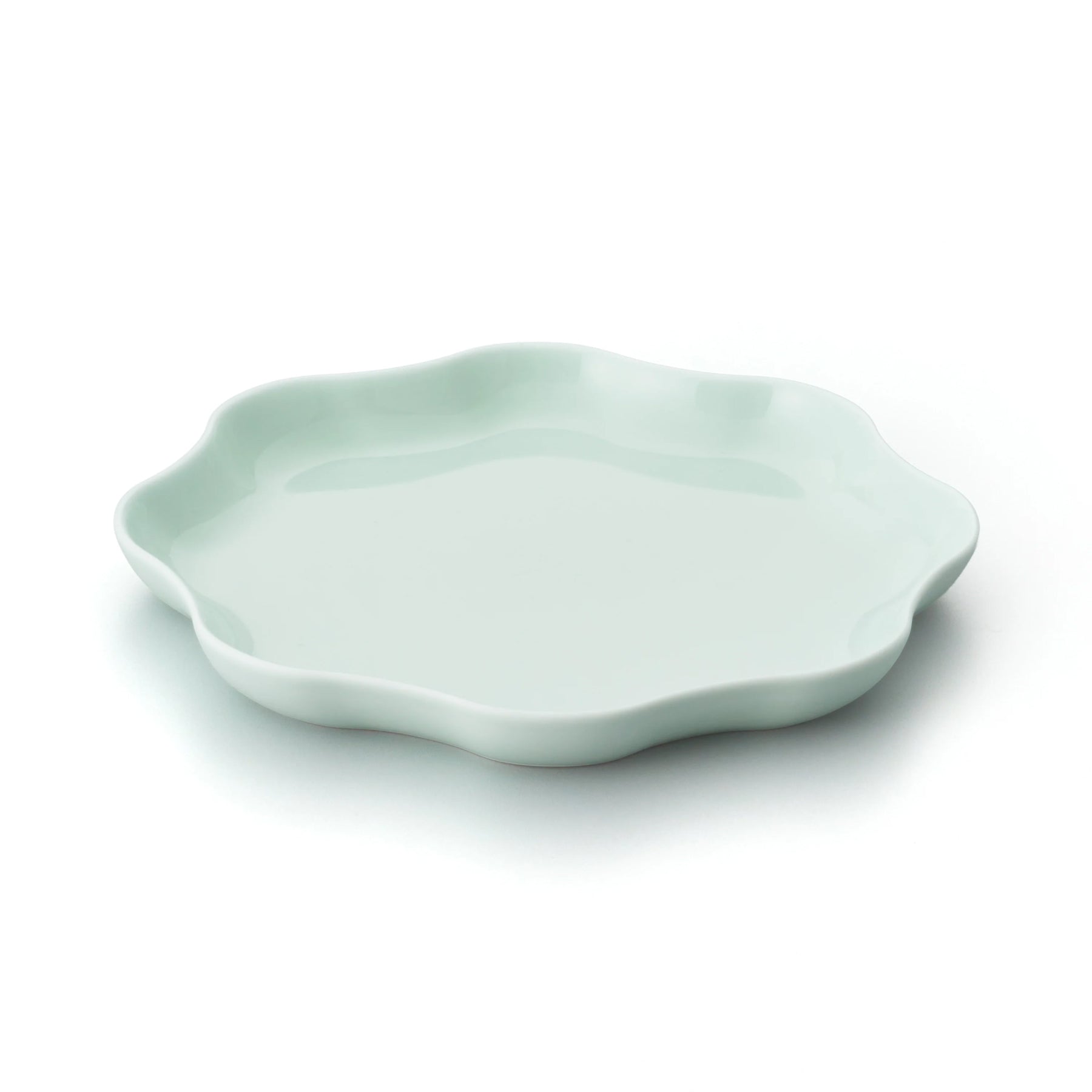 Porcelain Pottery Plate M Clearly Aqua