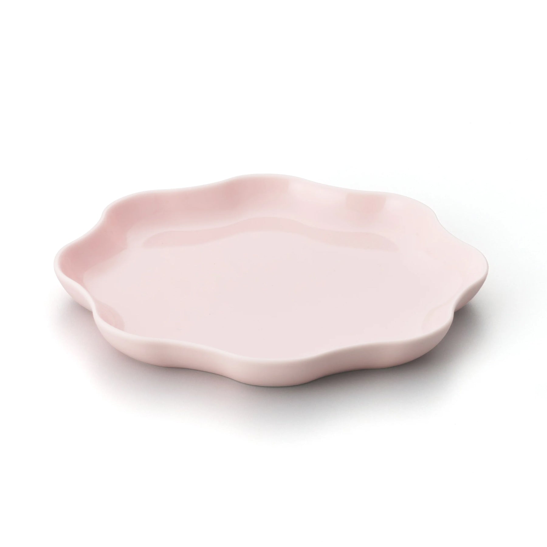 Porcelain Pottery Plate M Eggshell Pink