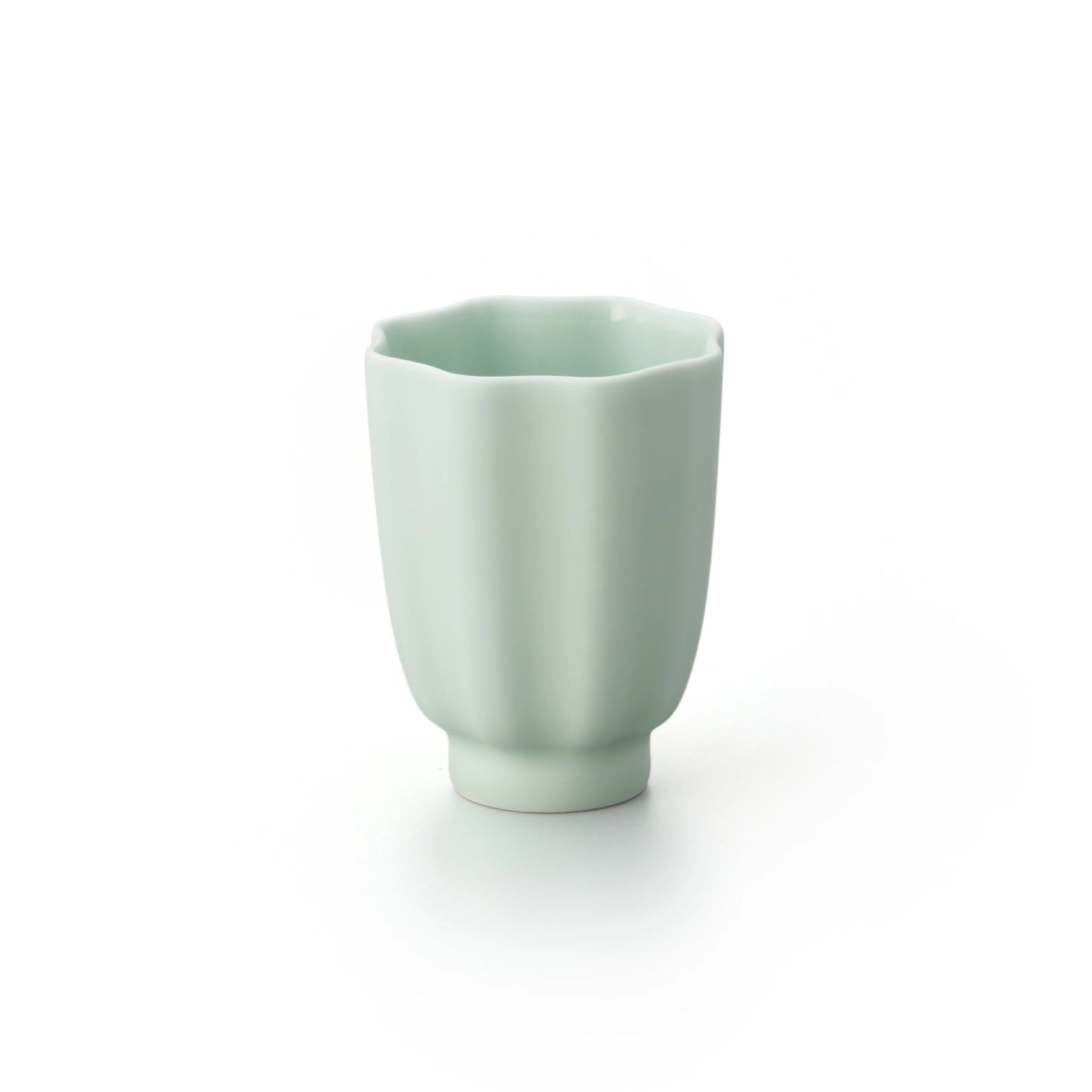 Porcelain Pottery Tea Cup Clearly Aqua