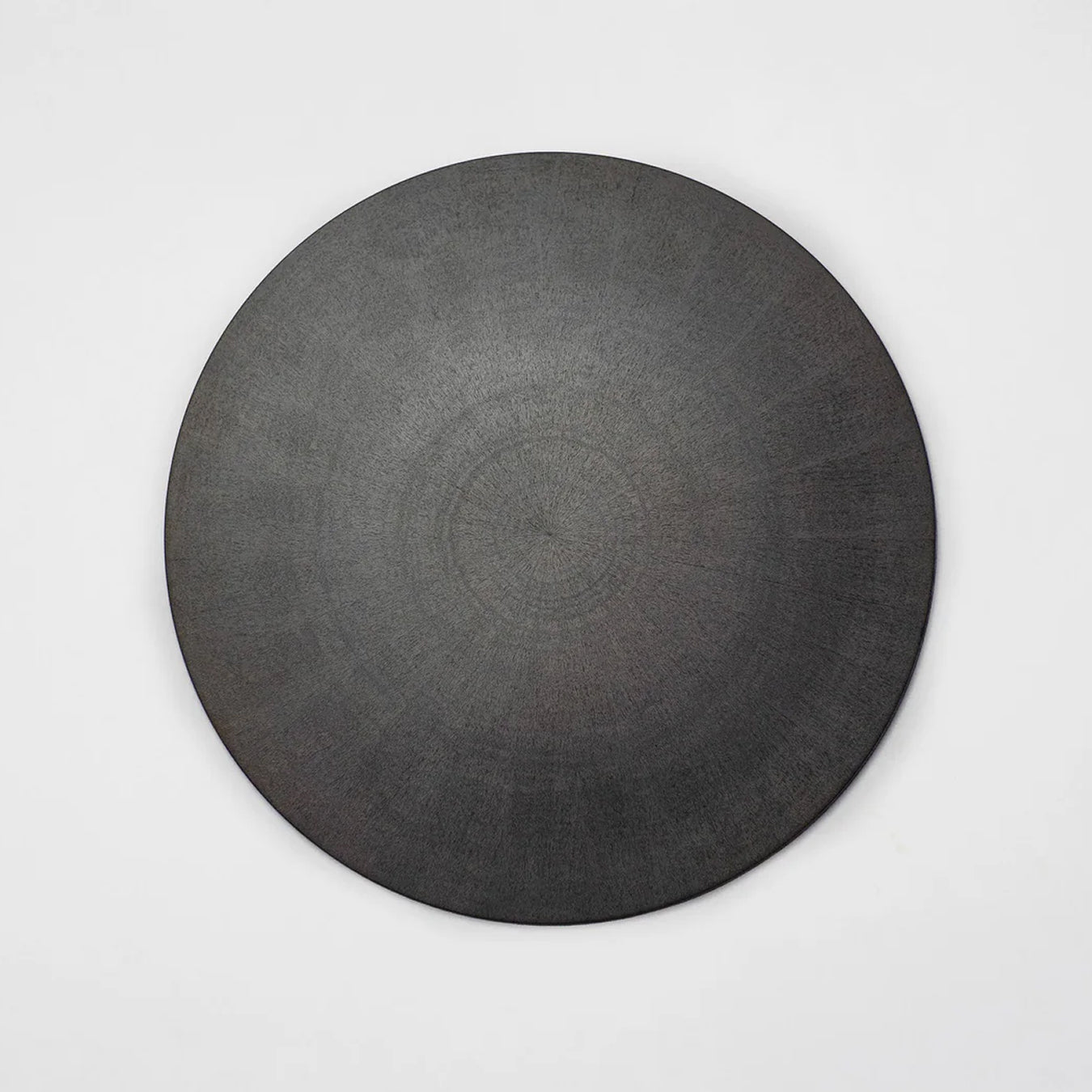 Mori Kougei Rays Round Wood Plate 14" - Sumi-Urushi