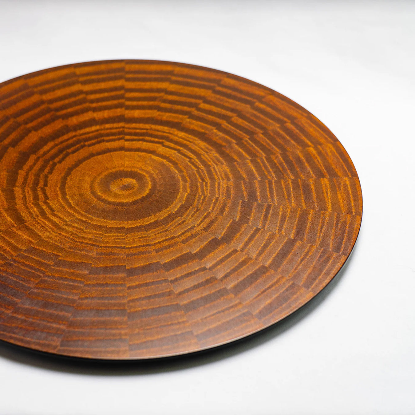 Mori Kougei Rays Round Wood Plate 14" - Urushi
