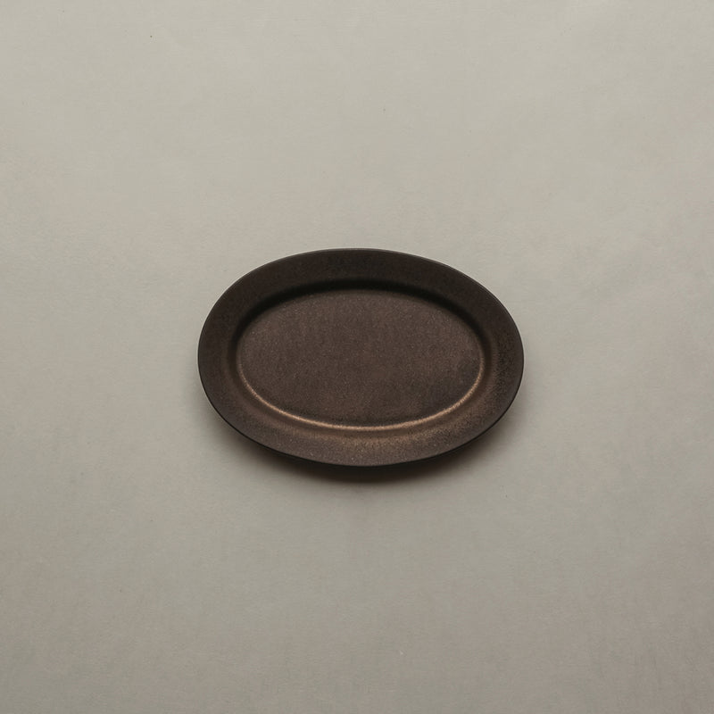 Rim Oval Plate S | Copper Brown