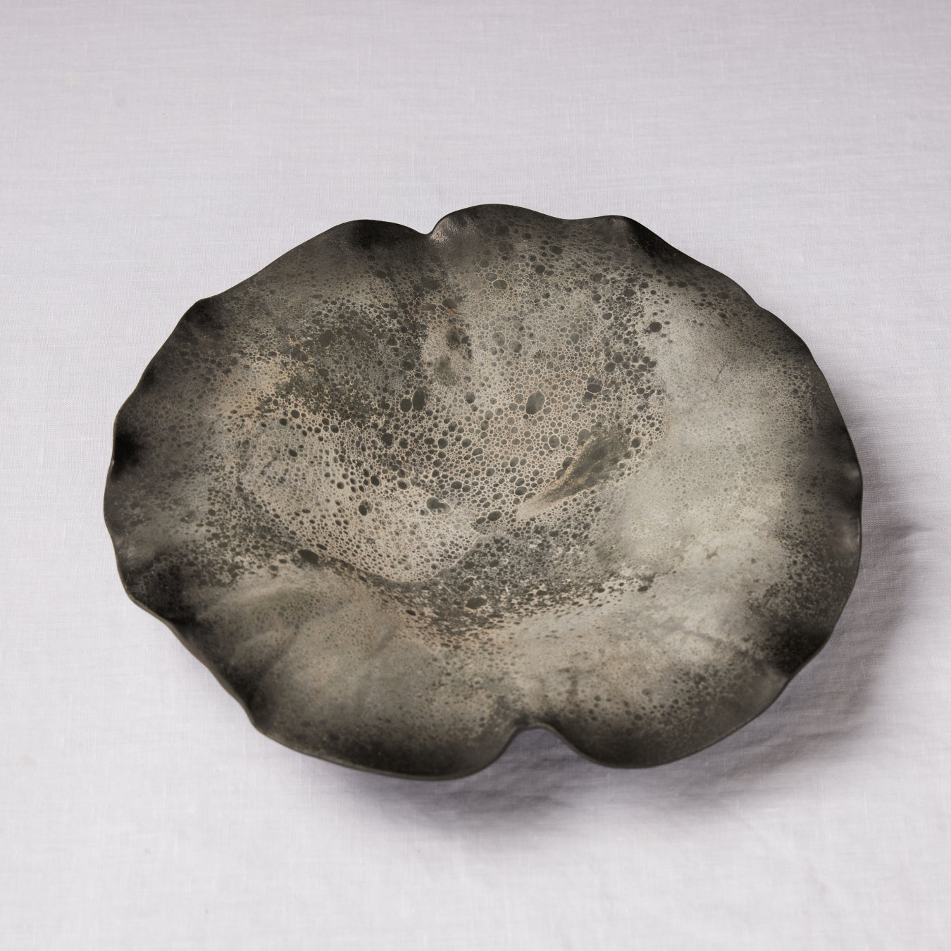 Moon Surface Lotus Plate