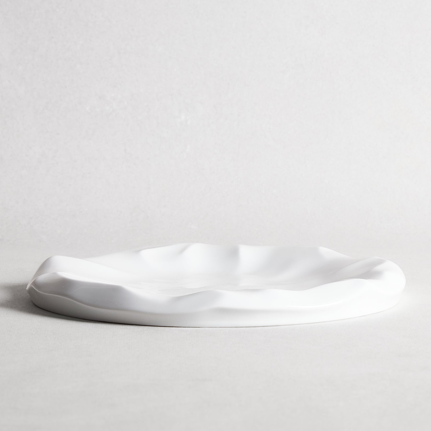 Glazed White Landscape Plate 12"