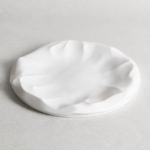Glazed White Landscape Plate 12"