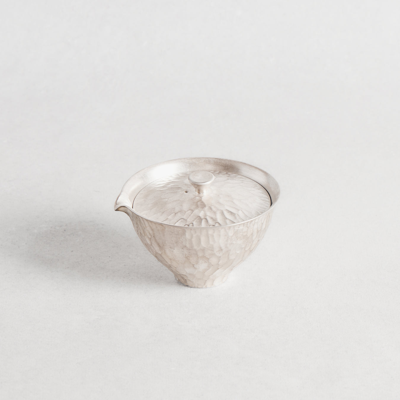 Silver Tsuchime Fuchisori Hobin and Tea Cup