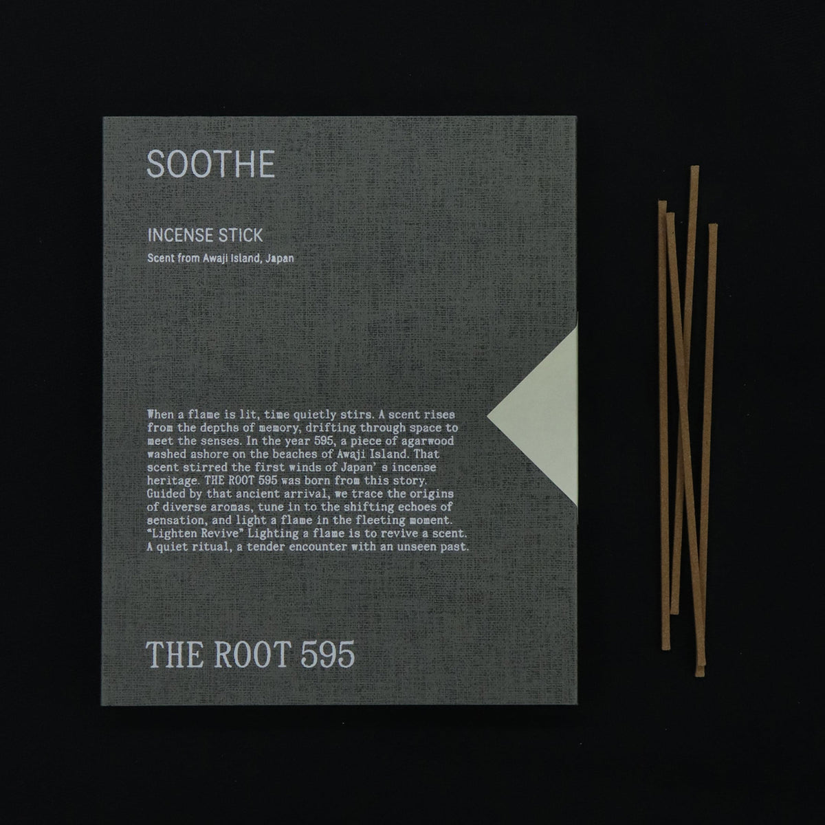 √595 Soothe stick incense box, 40 sticks in a soft green floral scent, made on Awaji Island, Japan