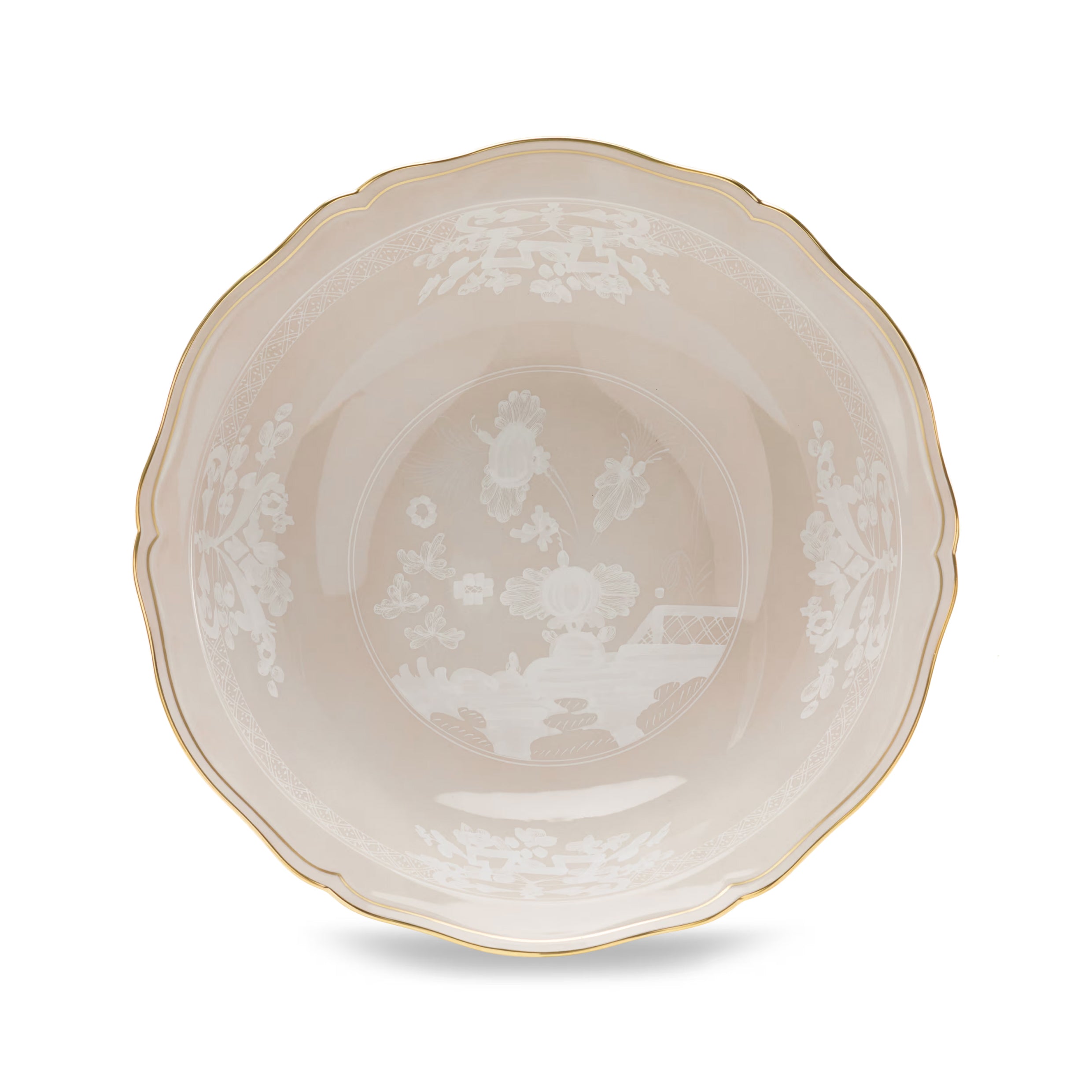Meringa Beige Gold Porcelain Centerpiece Plate – Oriente Italiano