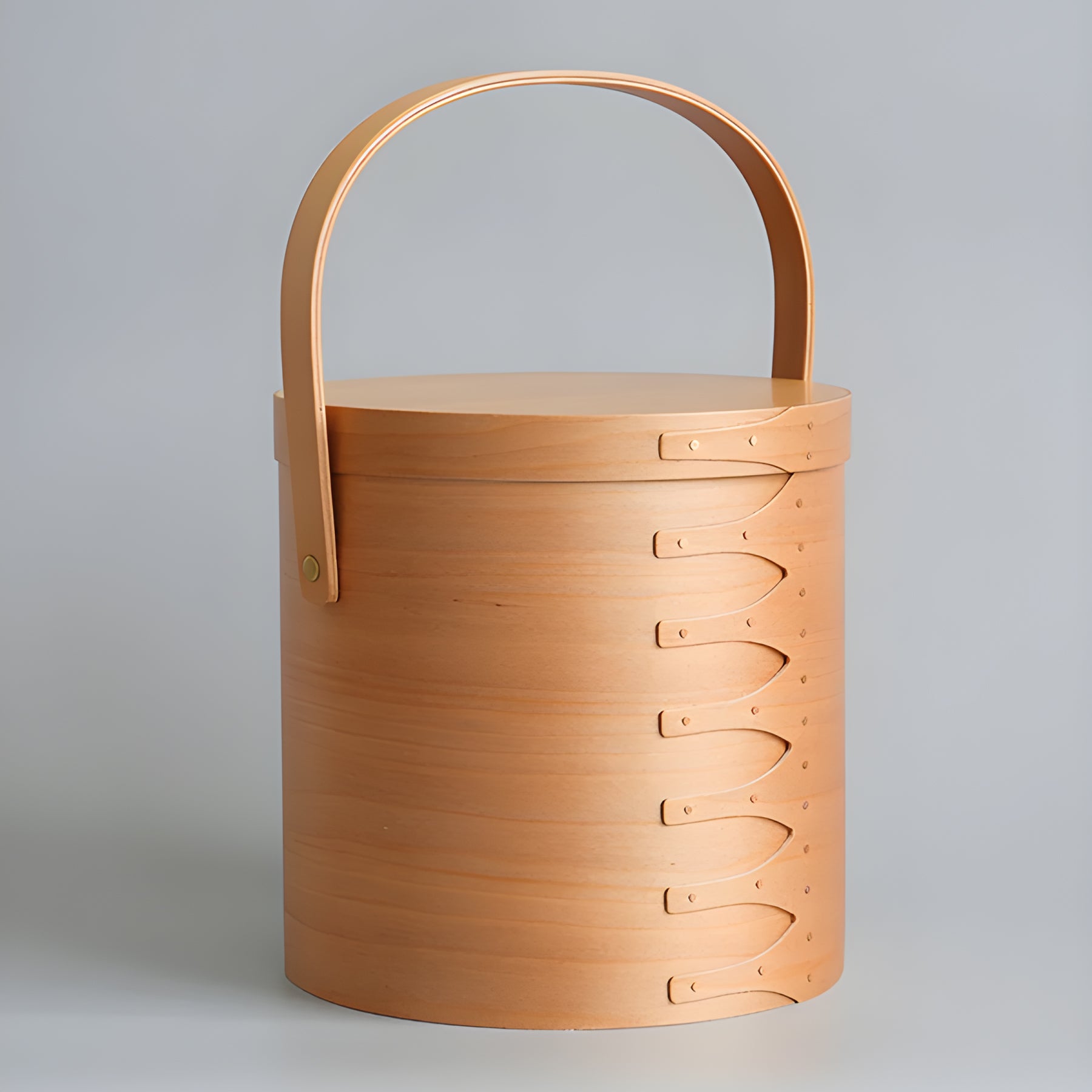 Shaker Round Handle Box Light Brown - L
