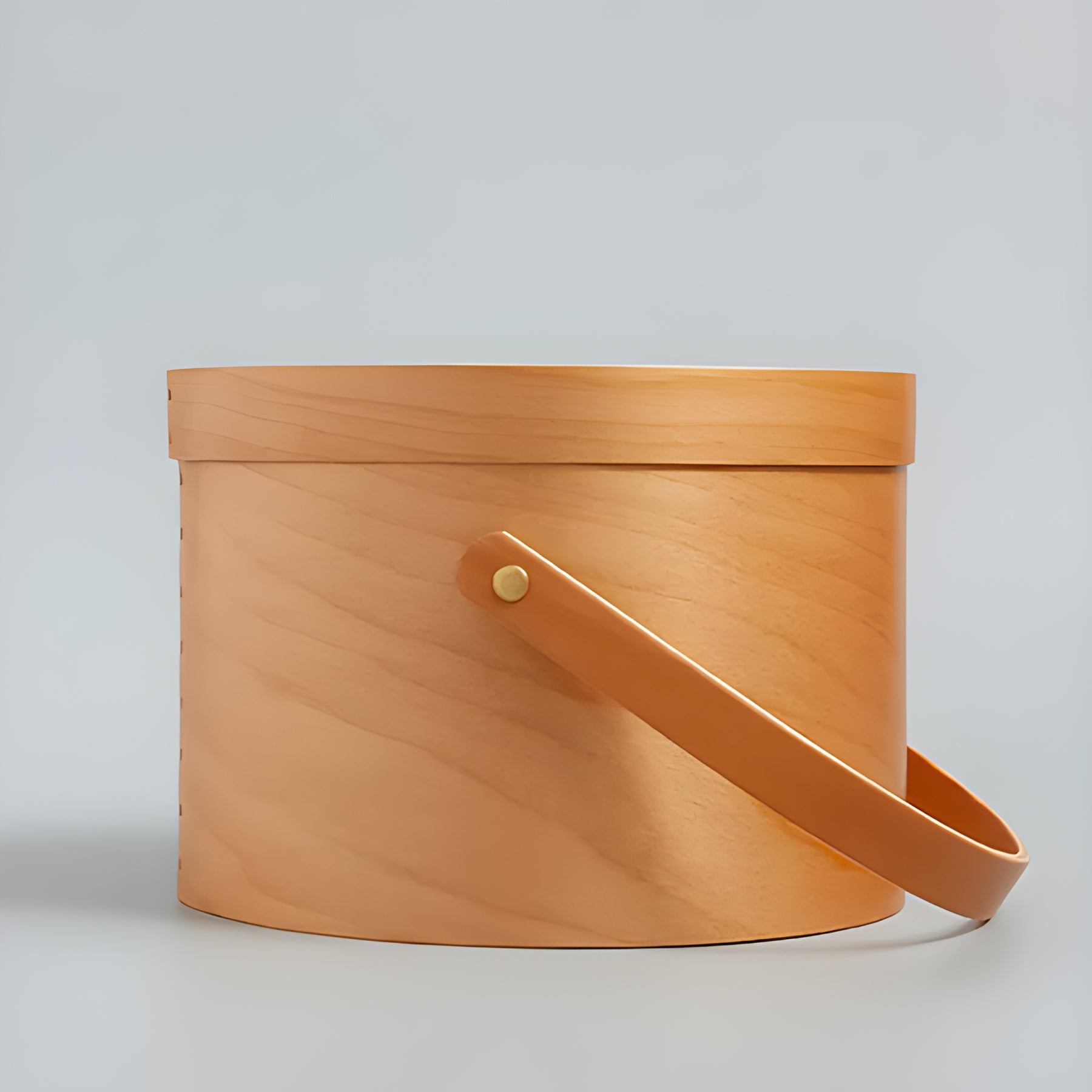 Shaker Round Handle Box Light Brown - M