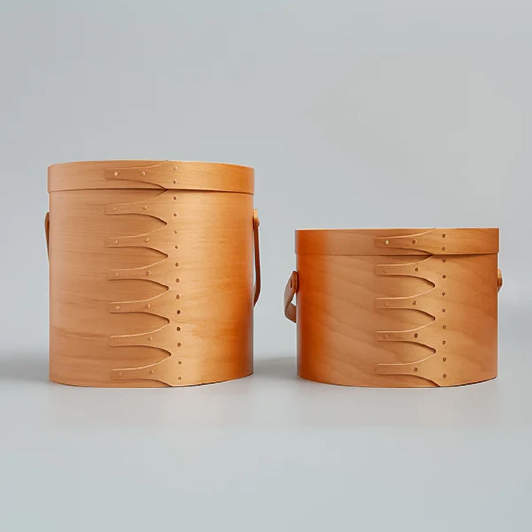 Shaker Round Handle Box Light Brown - M