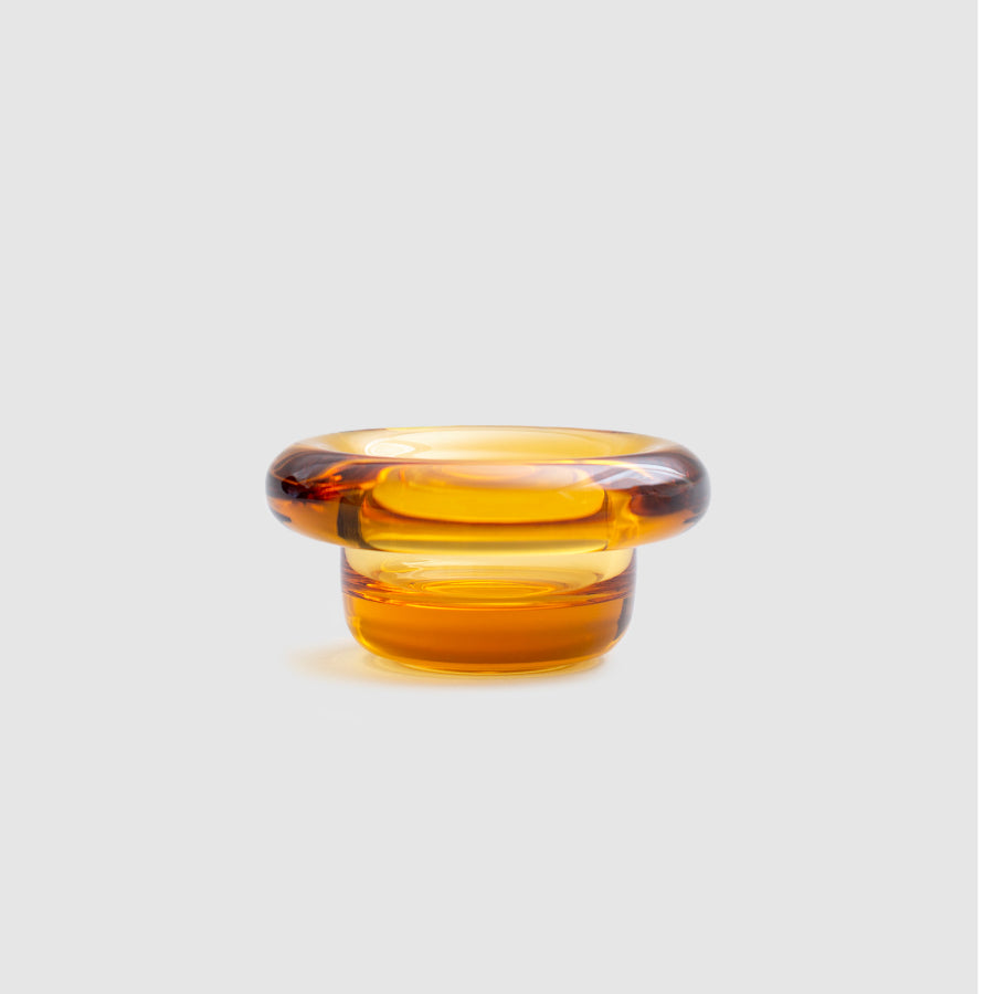 Sirkel Tealight Holder Amber Yellow