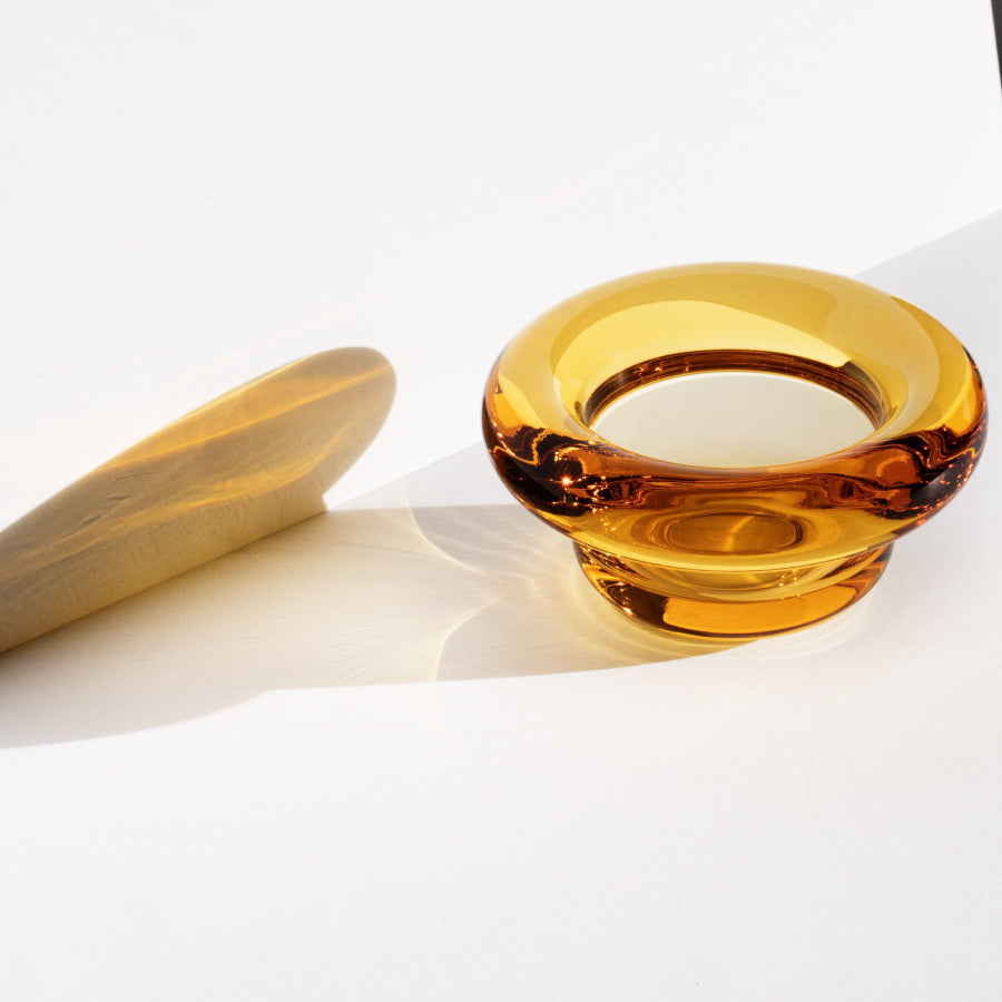 Sirkel Tealight Holder Amber Yellow