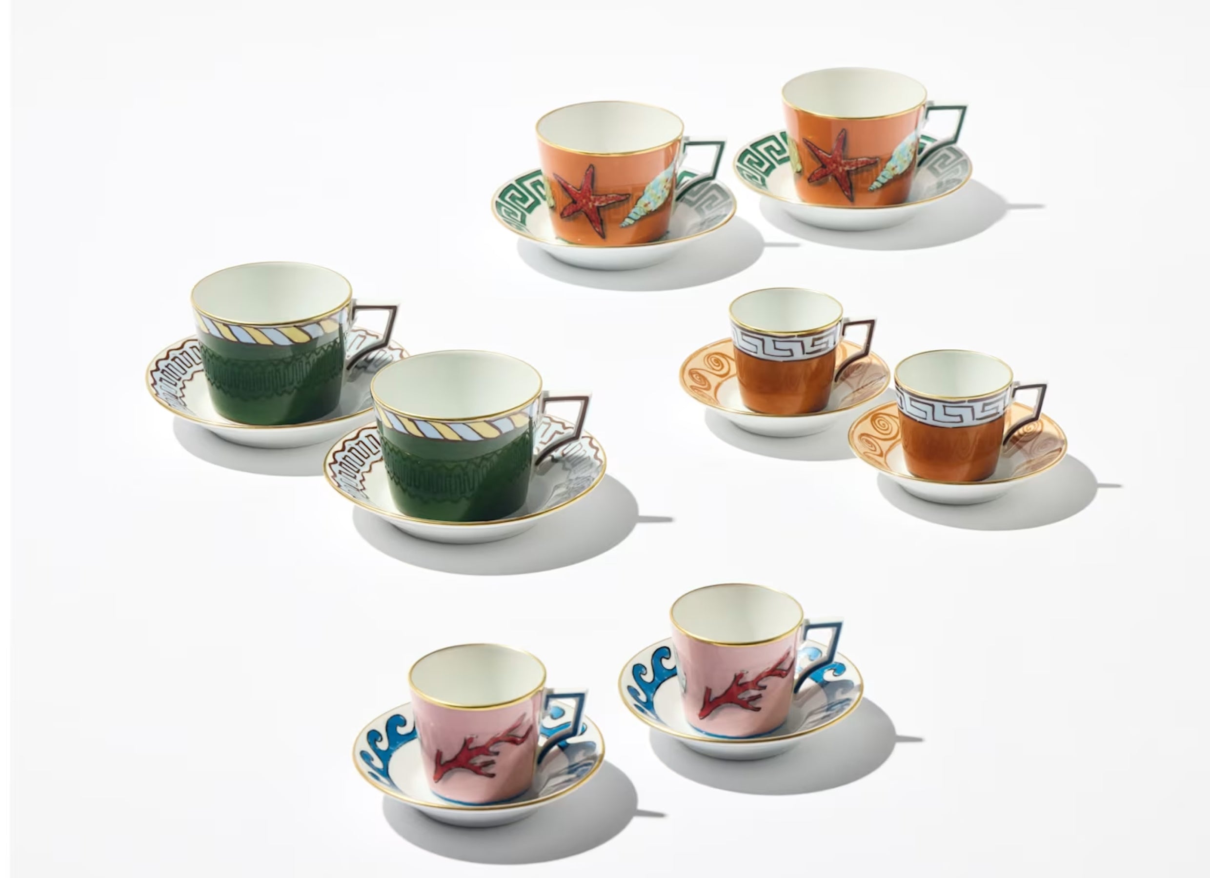 Il Viaggio di Nettuno Tea Set for Two Pine Green