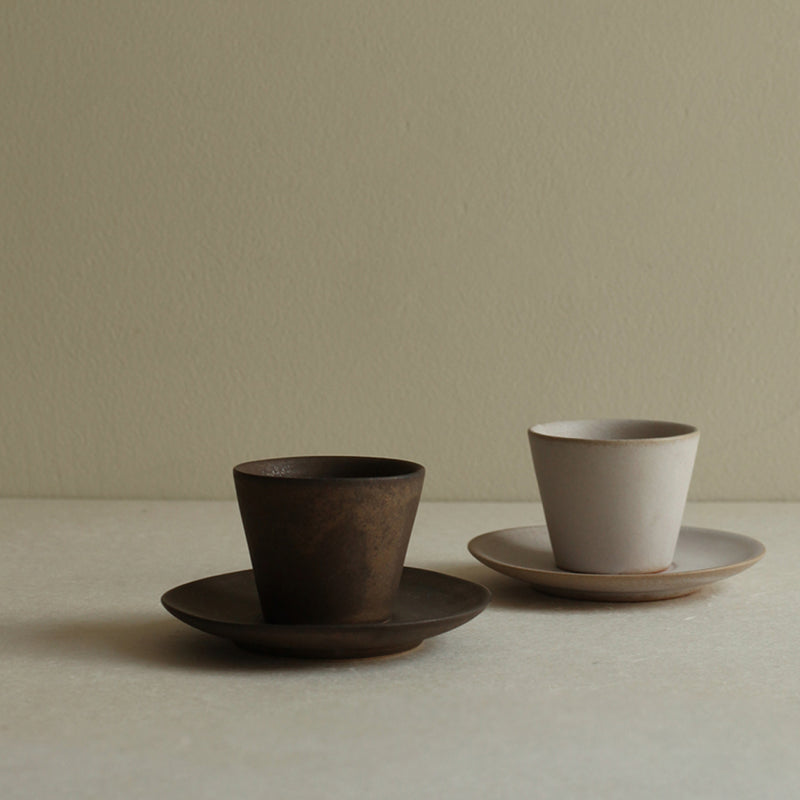 Tea Cup & Saucer | Copper Brown