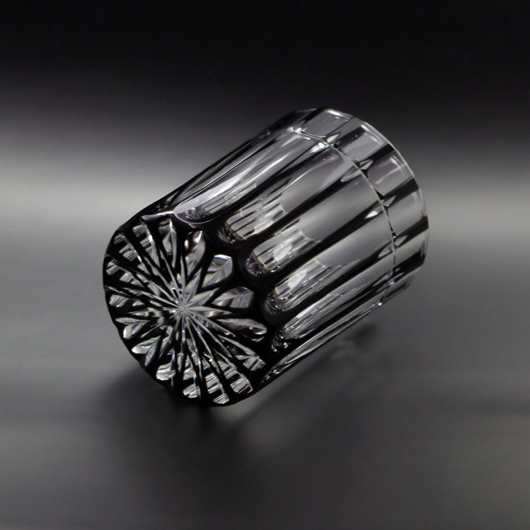 Temma Kiriko Cross Crystal Rock Glass in Black