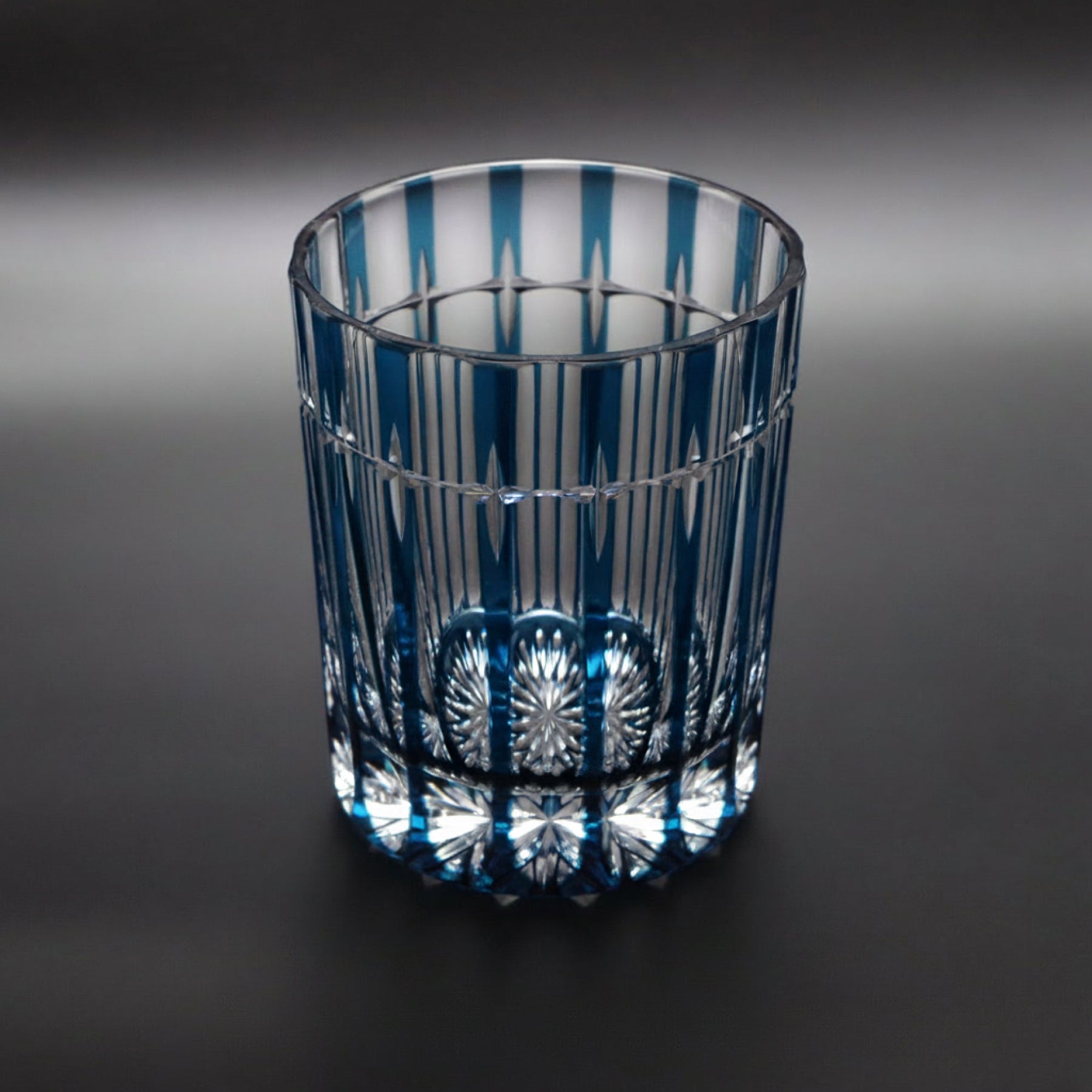 Temma Kiriko Cross Crystal Rock Glass Teal