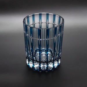 Temma Kiriko Cross Crystal Rock Glass Teal