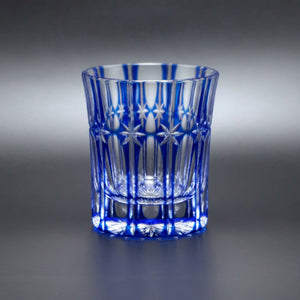 Temma Kiriko Hoshi Crystal Sake Glass Blue