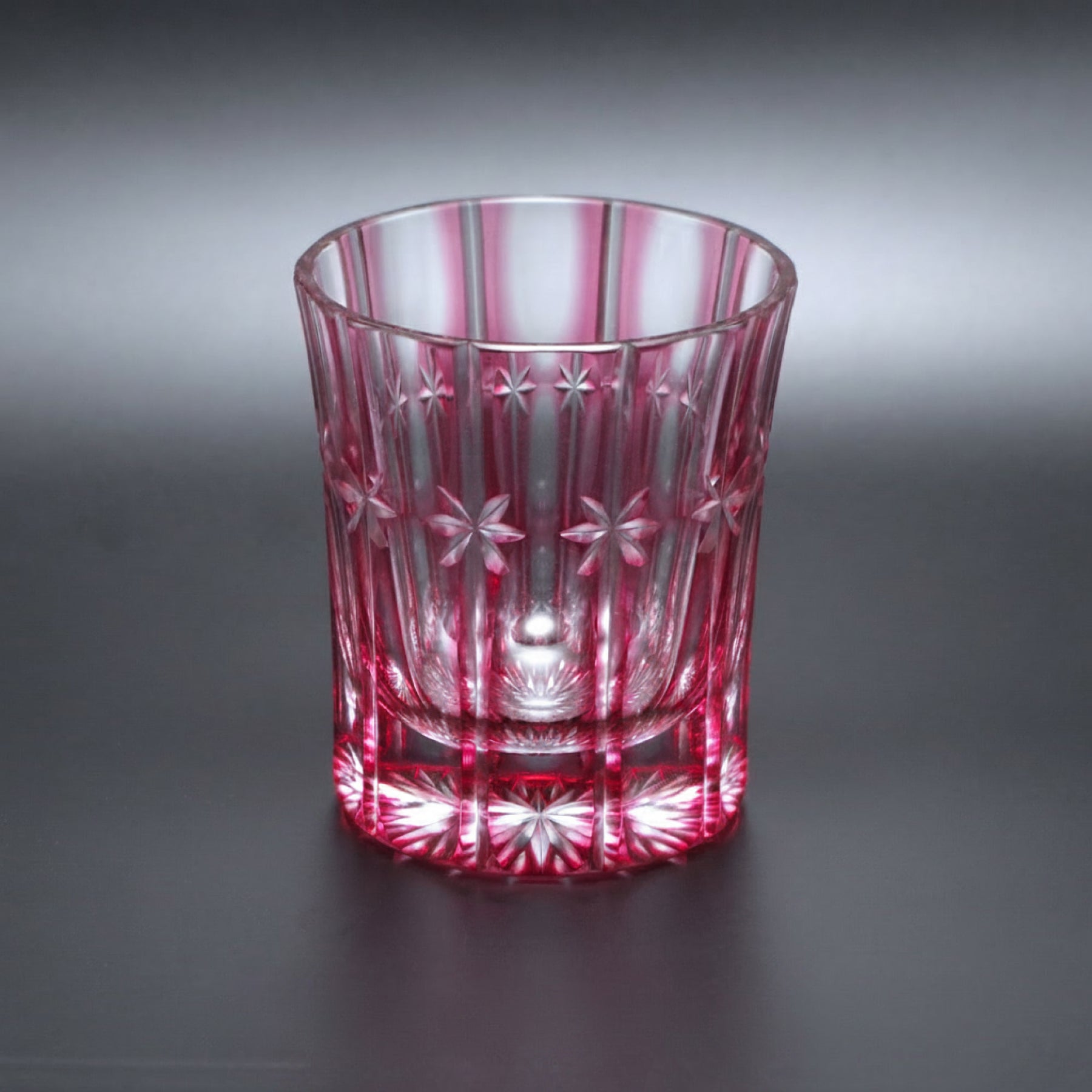 Temma Kiriko Hoshi Crystal Sake Glass Pink