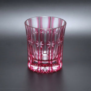 Temma Kiriko Hoshi Crystal Sake Glass Pink