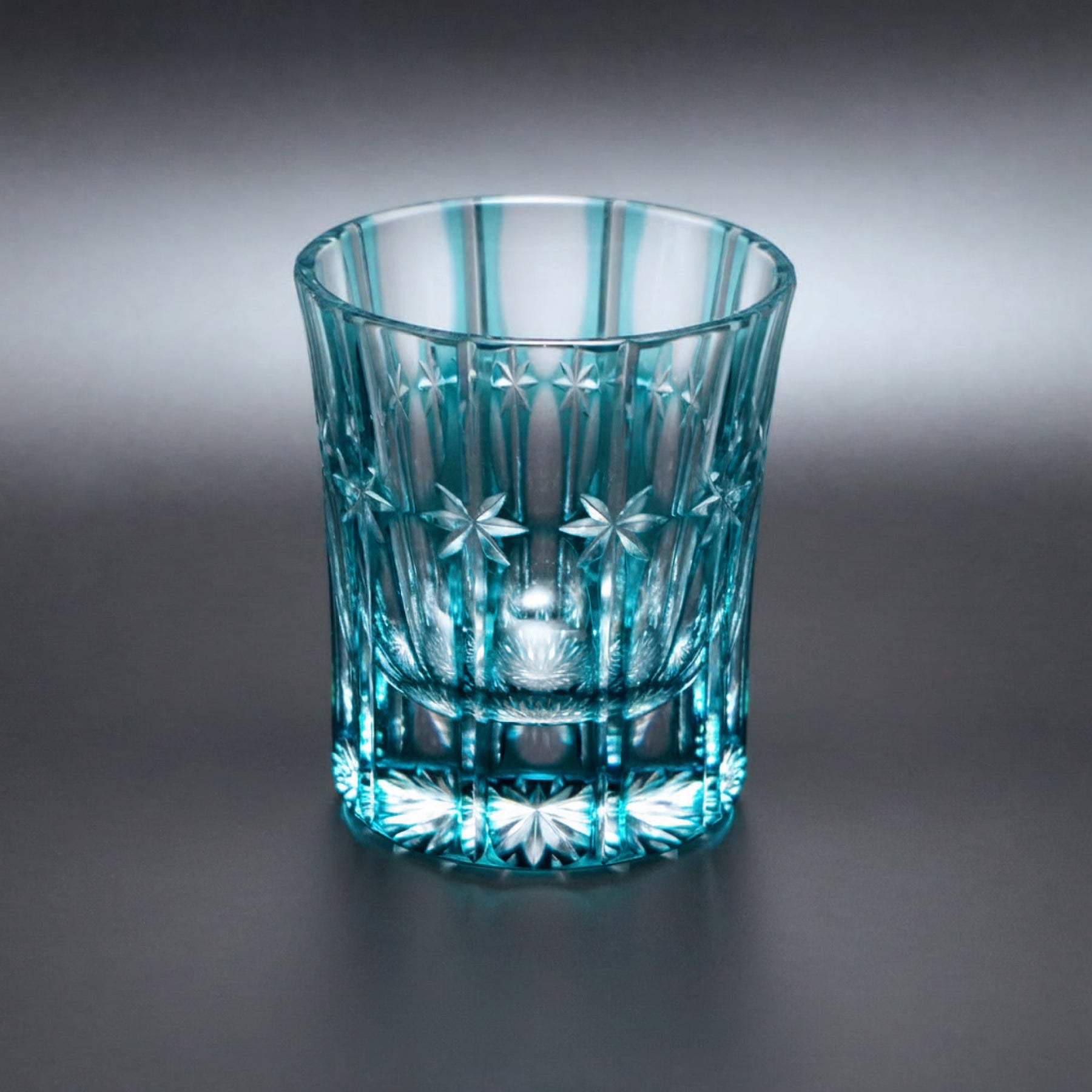 Temma Kiriko Hoshi Crystal Sake Glass Teal