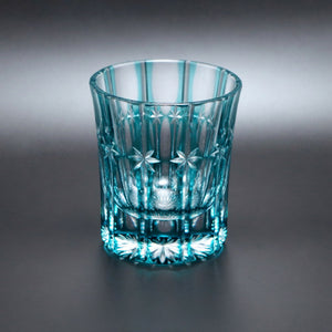 Temma Kiriko Hoshi Crystal Sake Glass Teal