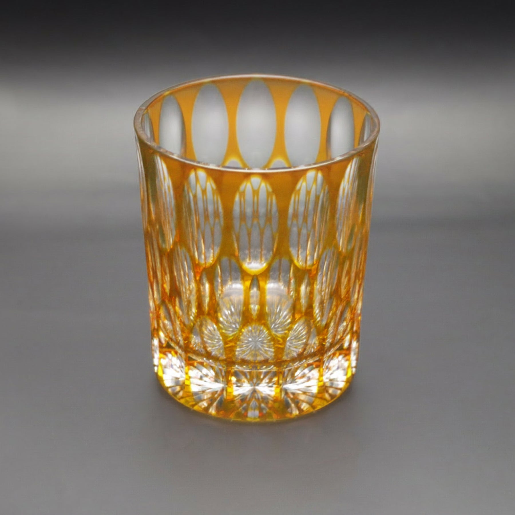 Temma Kiriko Ran Crystal Rock Glass Yellow