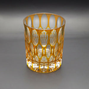 Temma Kiriko Ran Crystal Rock Glass Yellow