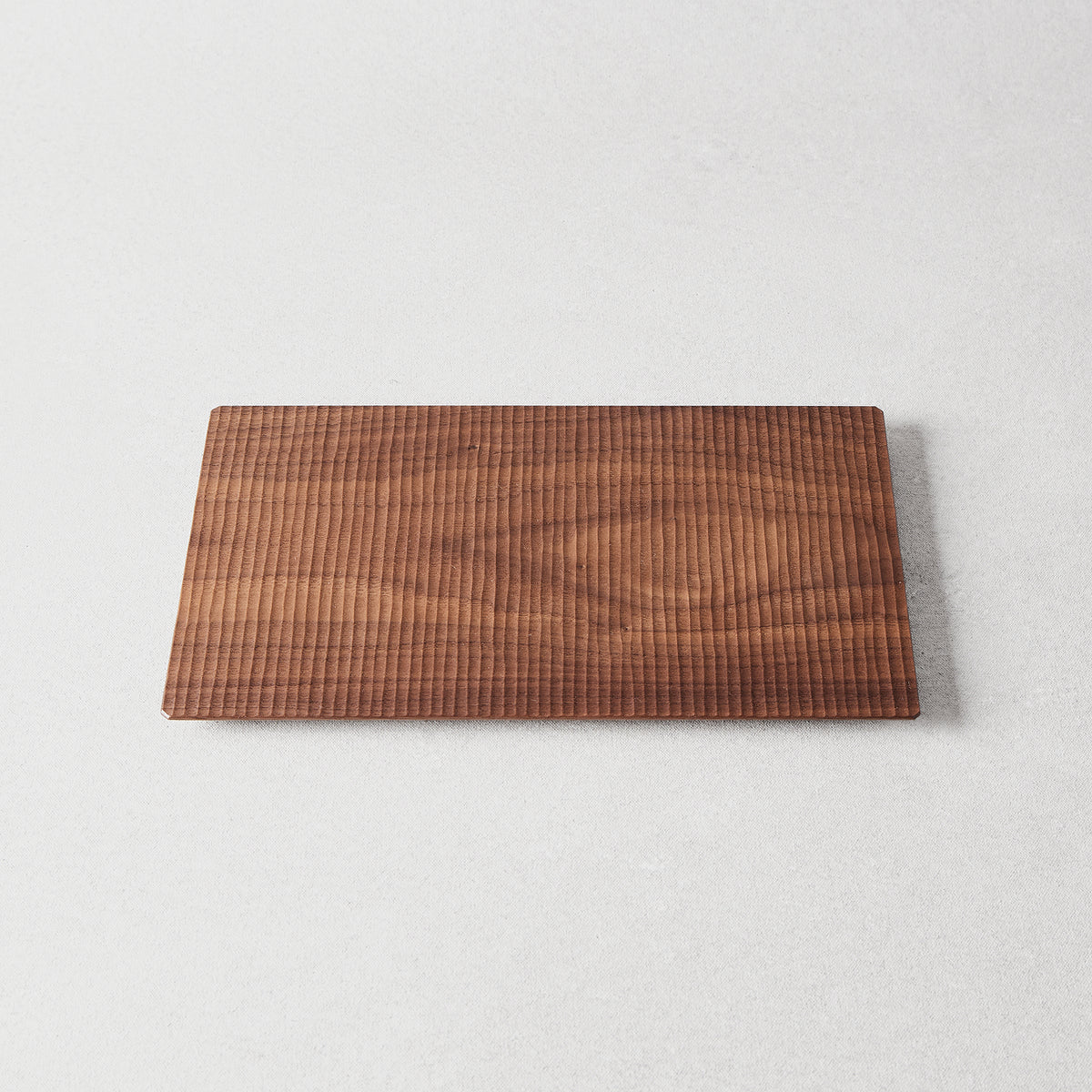 Sazanami Carved Rectangular Wood Tray 12" × 7.5"