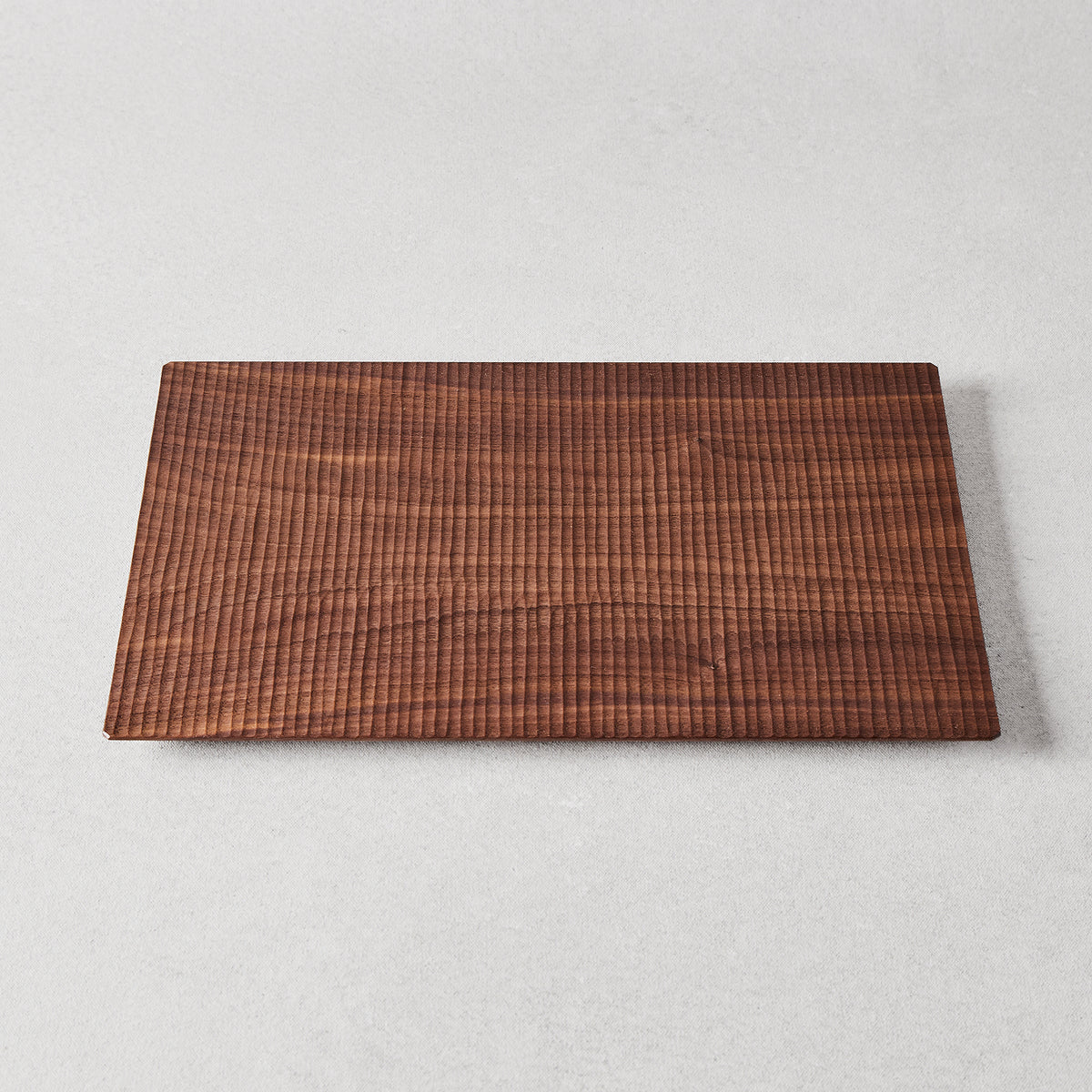 Sazanami Carved Rectangular Wood Tray 14" × 9"