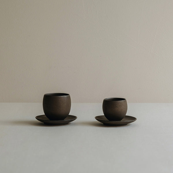 U Cup and Saucer S | Copper Brown