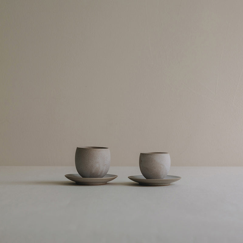 U Cup and Saucer S | Stone Beige
