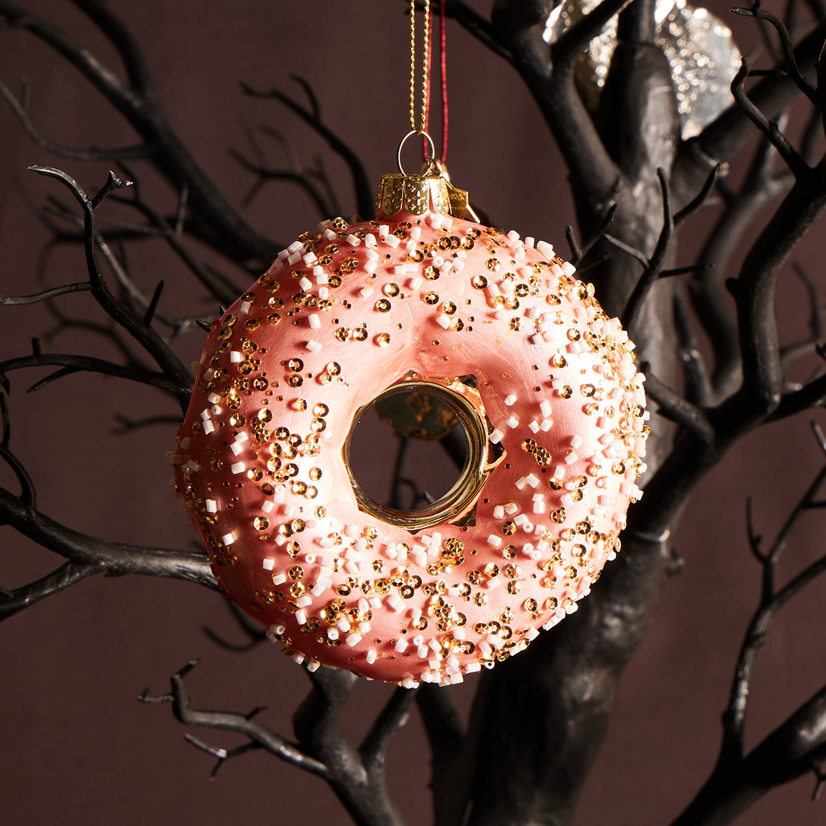 Gold Pink Donut with Decoration Ornament
