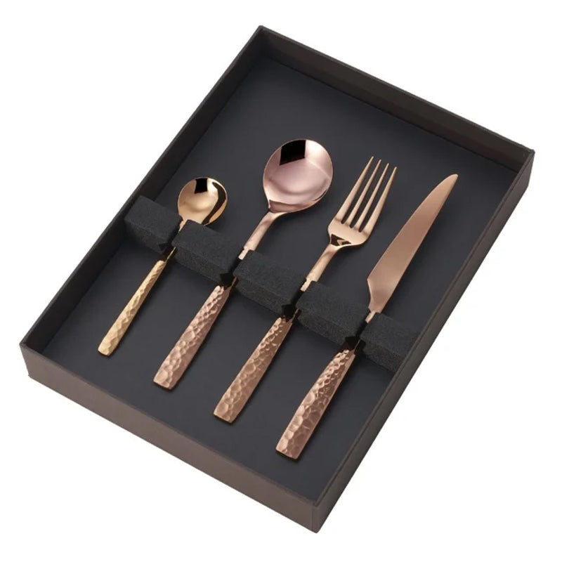 Yuen 4-Piece Flatware Set - Rose Gold