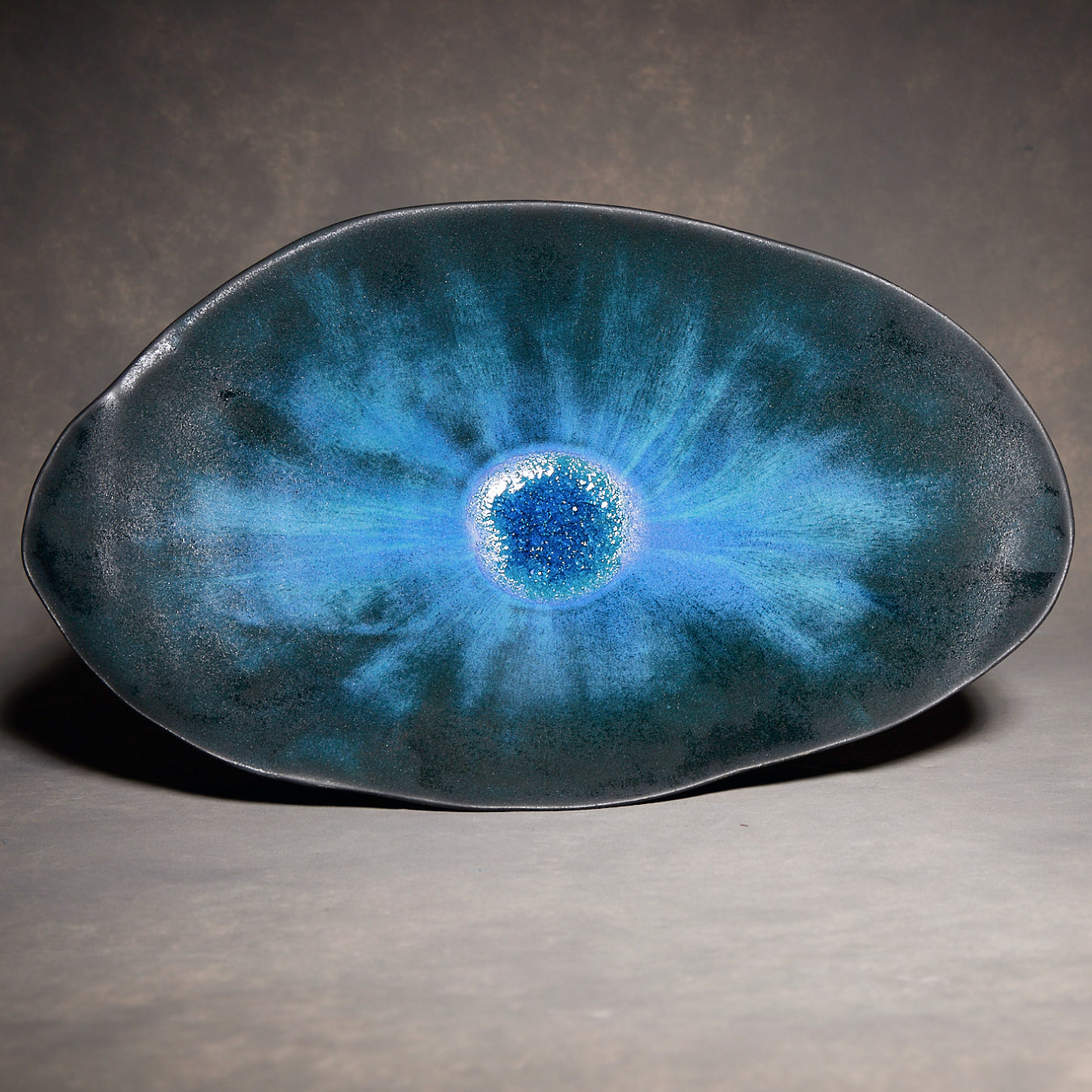 Yuko Ikeda Large Oval Bowl Blue