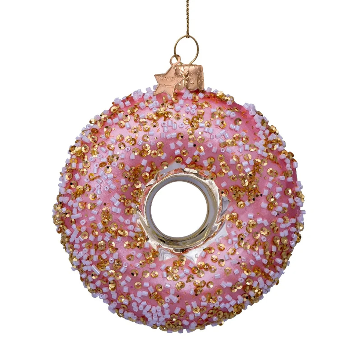 Gold/Pink Donut w/ Decoration Ornament