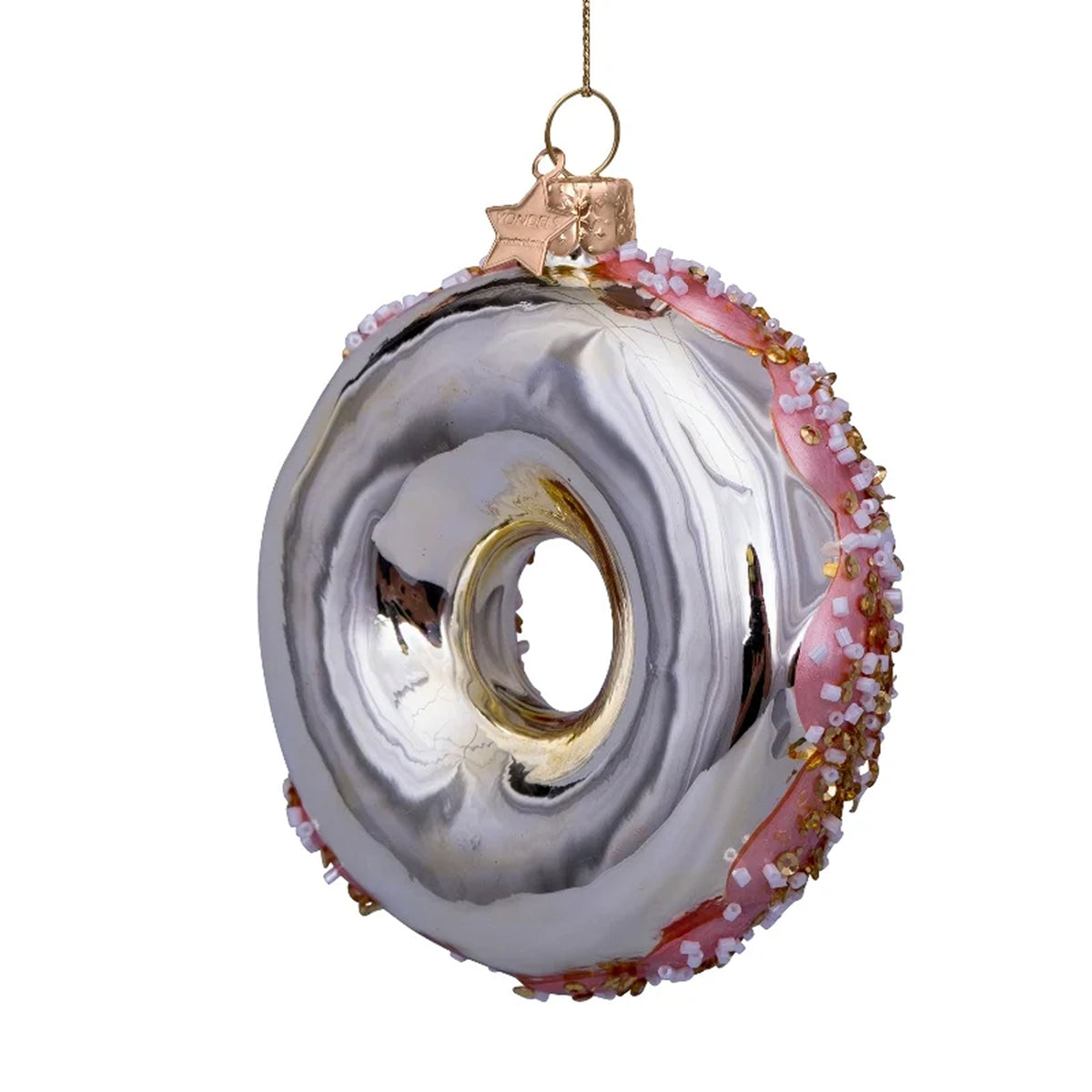 Gold/Pink Donut w/ Decoration Ornament