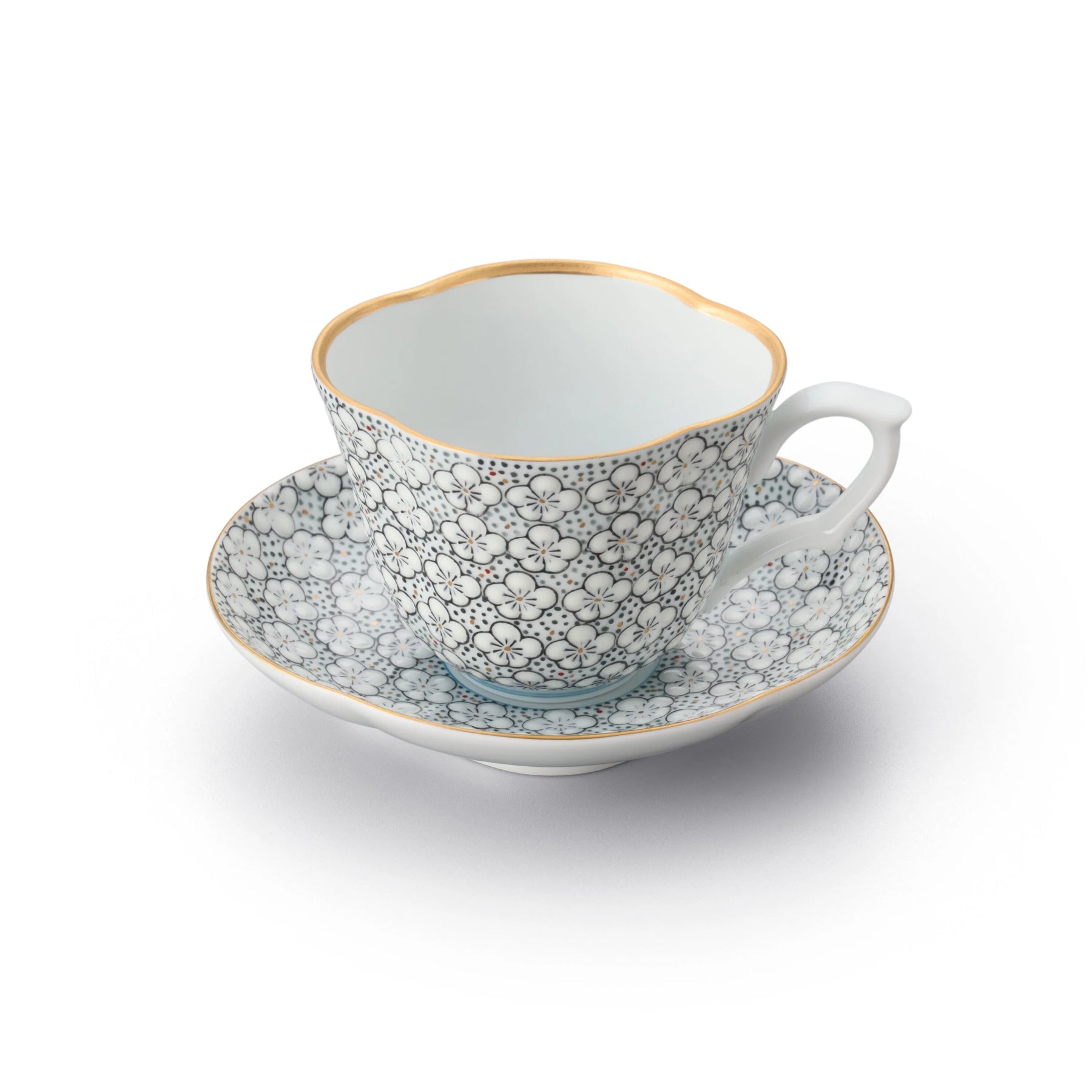 Umezume Mokko-Shaped Coffee Cup and Saucer