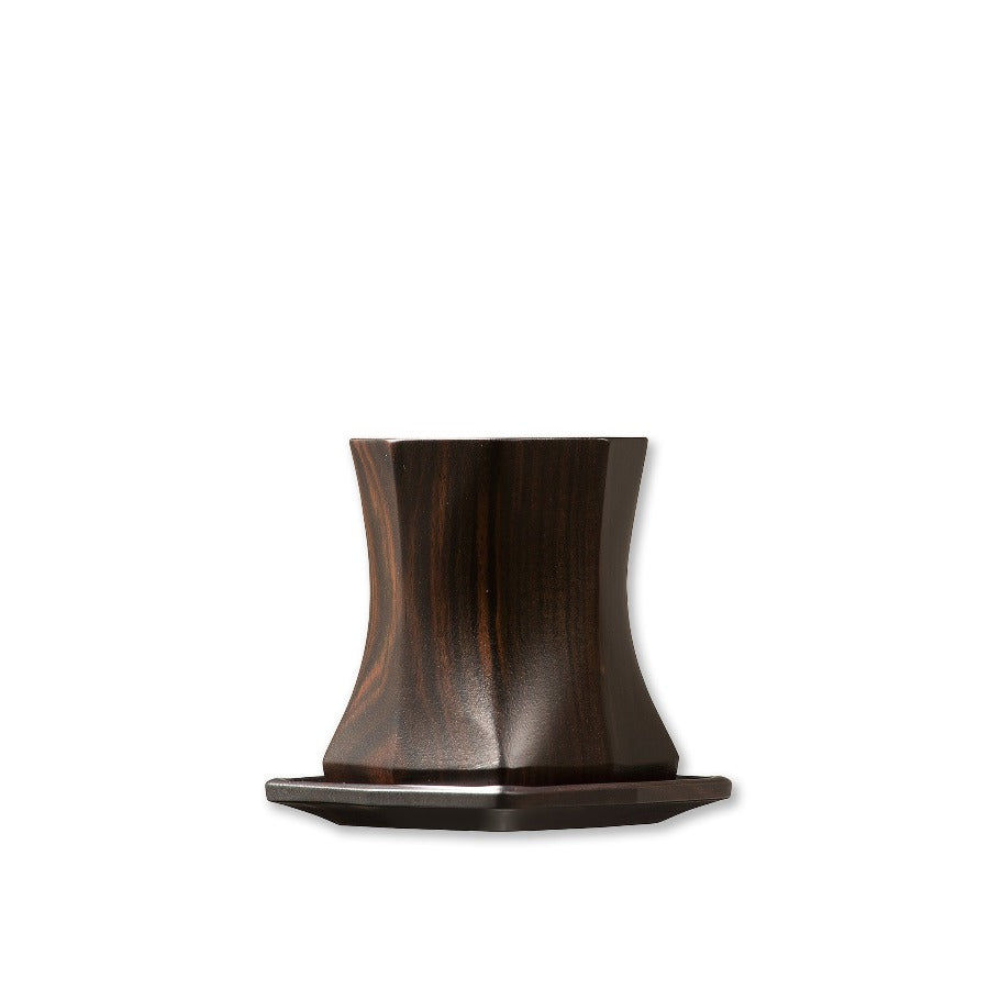 Sanroku Tea Cup and Saucer - Ebony