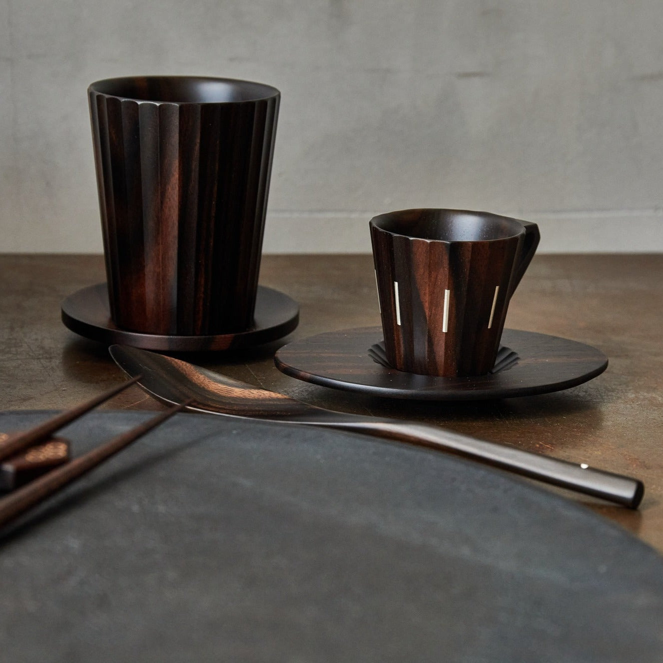 Free Cup and Saucer - Ebony