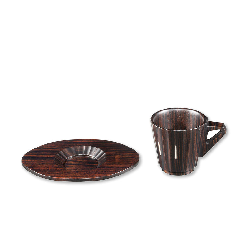 Espresso Cup and Saucer - Ebony & Silver