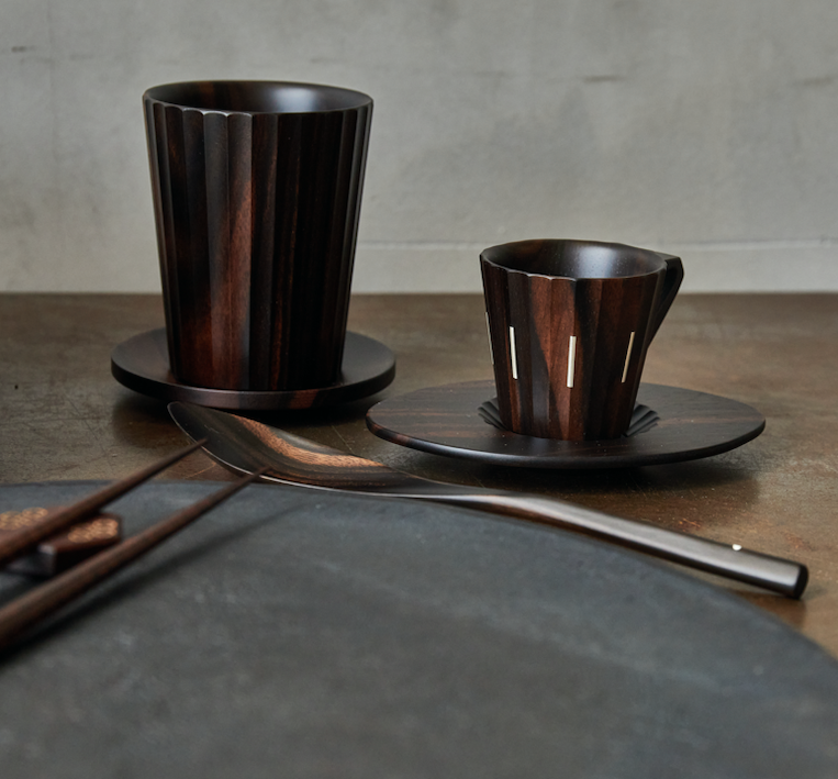 Espresso Cup and Saucer - Ebony & Silver